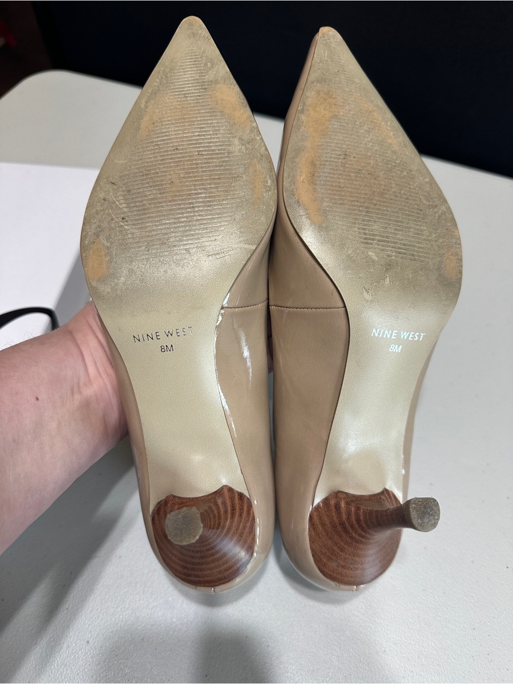 Nine West Nude Patent Pointed-Toe Heels - Picture 3 of 6